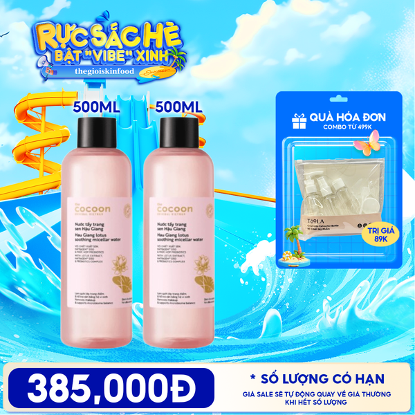  Nước Tẩy Trang Cocoon Sen Hậu Giang Hau Giang Lotus Soothing Micellar Water 500ml 