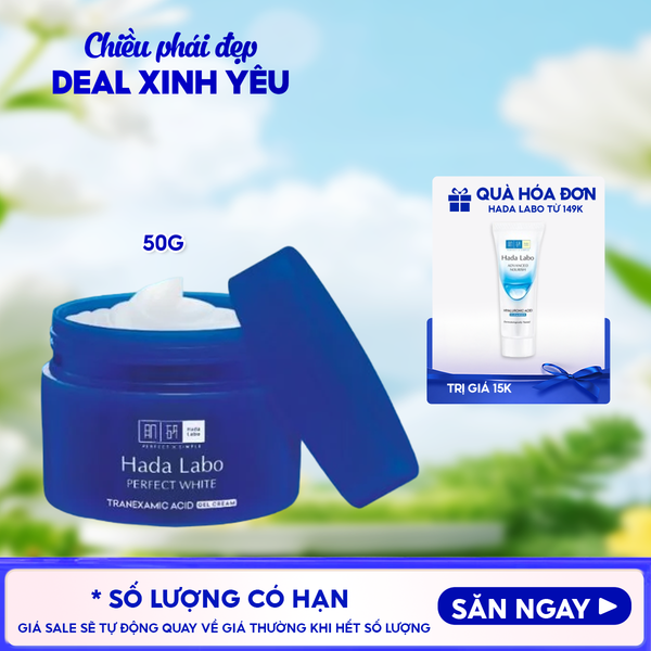  Gel Dưỡng Hỗ Trợ Làm Trắng Da, Giảm Thâm Nám Hada Labo Perfect White Tranexamic Acid Gel Cream 50g 