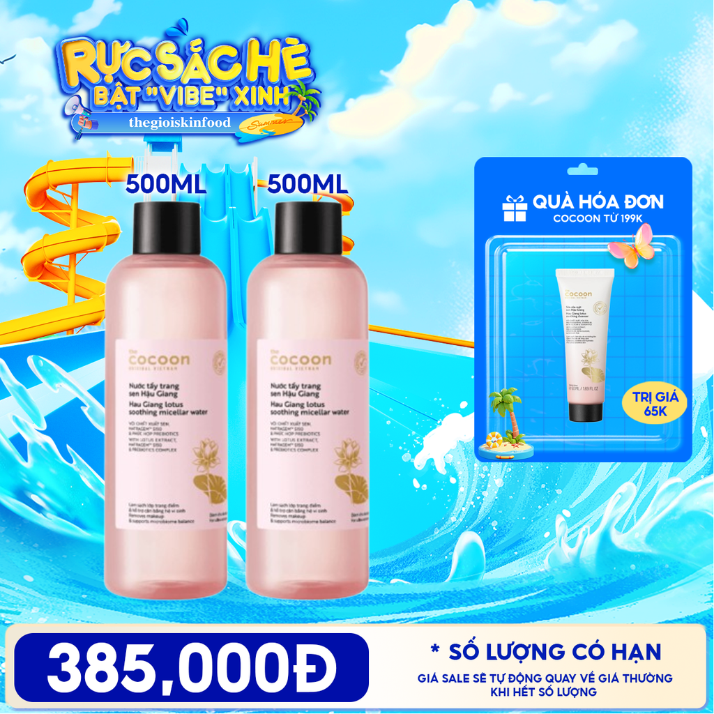 Nước Tẩy Trang Cocoon Sen Hậu Giang Hau Giang Lotus Soothing Micellar Water 500ml