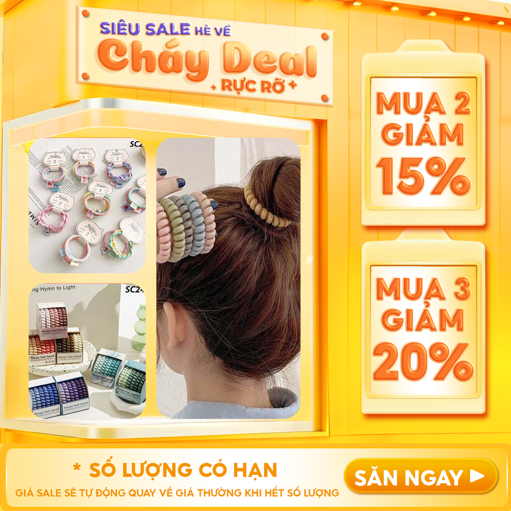 [NHẬP KHẨU] Dây Buộc Tóc Cao Su Co Giãn Thiết Kế Đơn Giản Phong Cách Hàn Quốc TOOLA Hair Bands Scrunchies