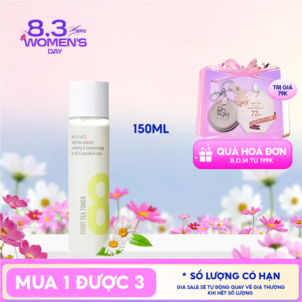  Nước Hoa Hồng B.O.M Chiết Xuất 8 Loại Trà Eight Tea Cleansing Toner 150ml 