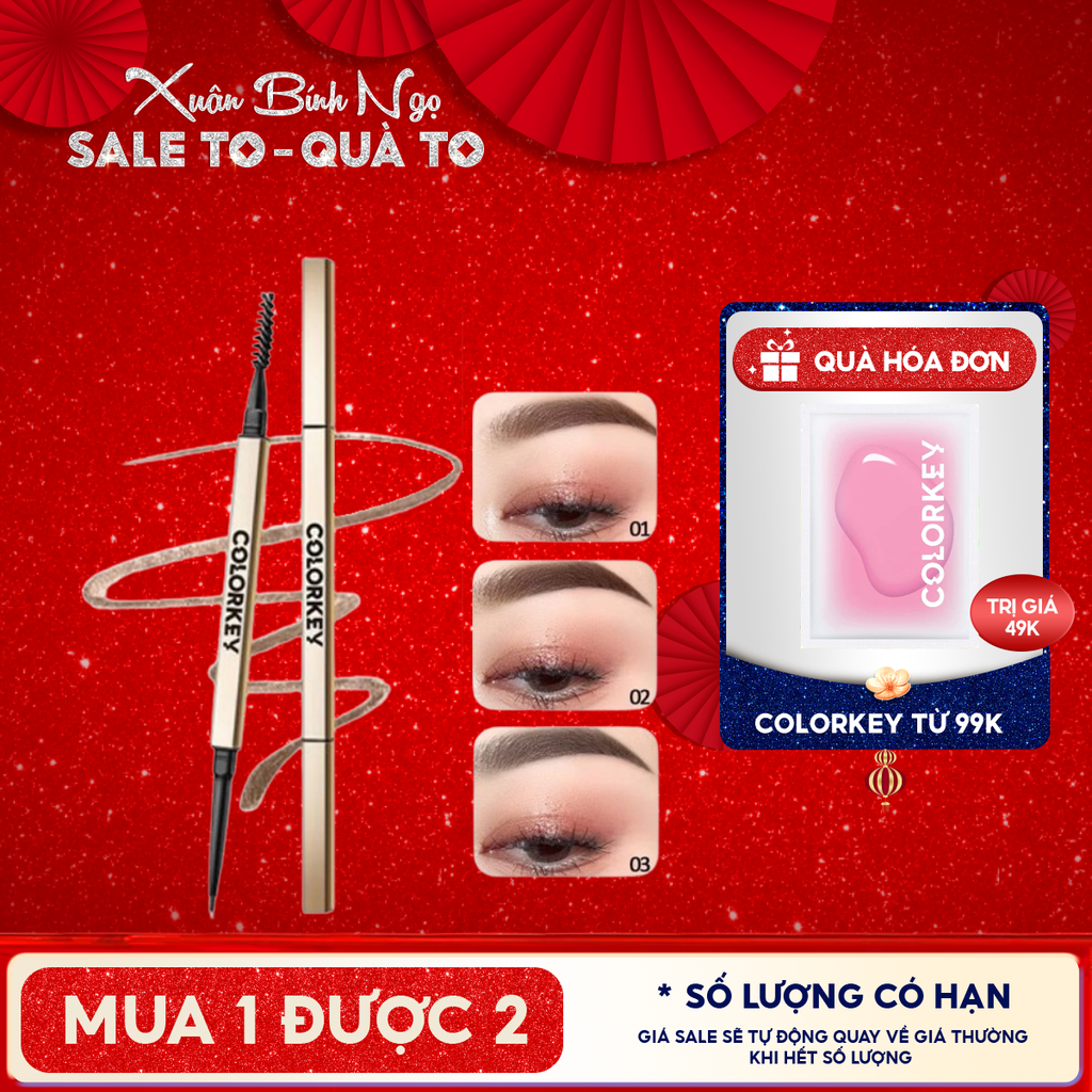 Chì Kẻ Mày Hai Đầu Colorkey Lâu Trôi The Rapid Eyebrow Pencil 0.07g