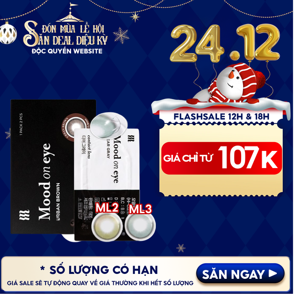  Kính Áp Tròng Merzy Lens Mắt Màu Tự Nhiên, Cao Cấp Hàn Quốc Mood On Eye Contact Lens 