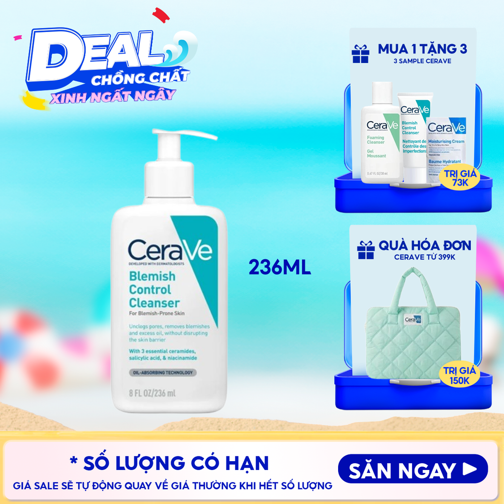 Sữa Rửa Mặt Cerave Hỗ Trợ Giảm Mụn Blemish Control Cleanser