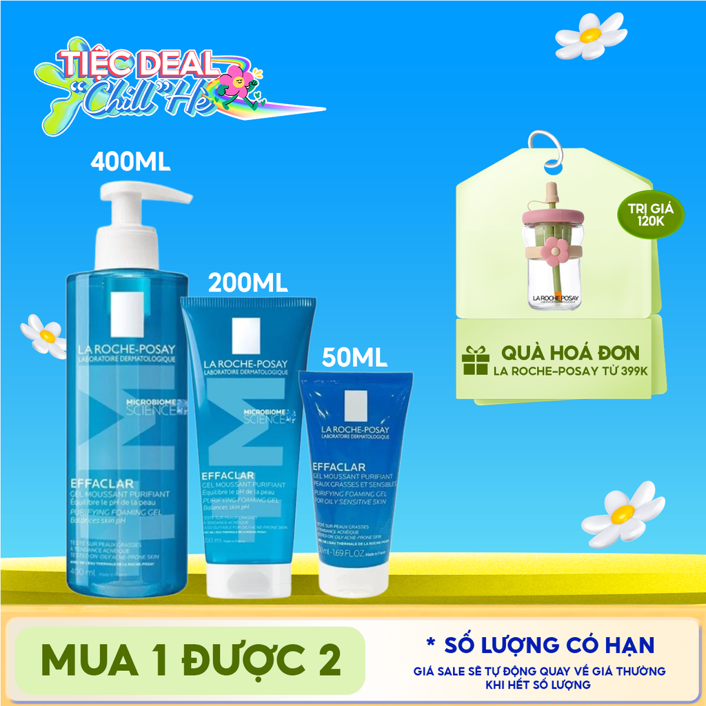 Sữa Rửa Mặt La Roche-Posay Dạng Gel Cho Da Dầu Mụn Effaclar Purifying Foaming Gel For Oily Sensitive Skin