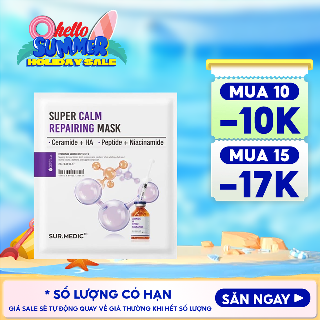 Mặt Nạ Sur.Medic+ Hỗ Trợ Phục Hồi, Làm Dịu Da Super Calm Repairing Mask 28g