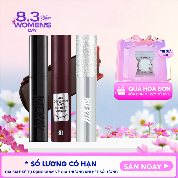  [Merzy Glam M13 Vỏ Bạc] Son Kem Merzy Siêu Lì, Mịn Môi Noir In The Mellow Tint 