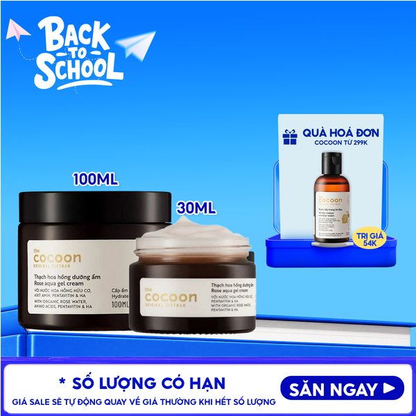  Kem Dưỡng Ẩm Dạng Thạch Cocoon Từ Hoa Hồng Tươi Giúp Nuôi Dưỡng & Khóa Ẩm Rose Aqua Gel Cream 
