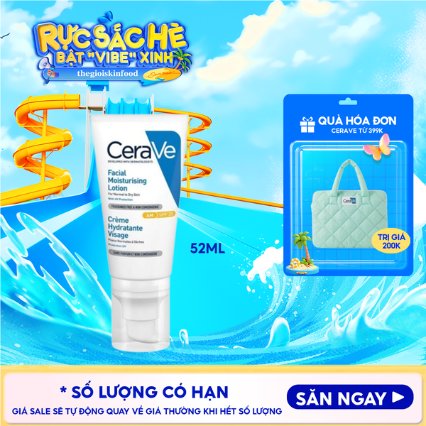  Sữa Dưỡng Chống Nắng Cerave Hỗ Trợ Phục Hồi Da Facial Moisturising Lotion AM 52ml 