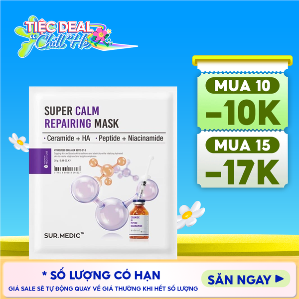  Mặt Nạ Sur.Medic+ Hỗ Trợ Phục Hồi, Làm Dịu Da Super Calm Repairing Mask 28g 