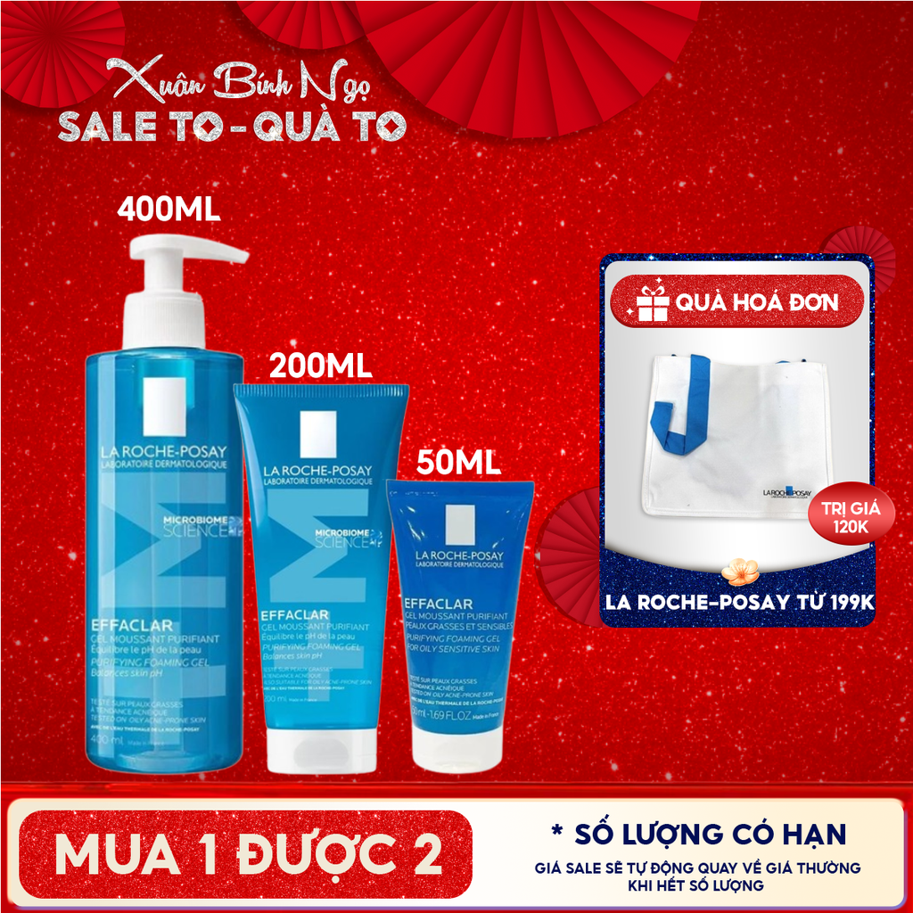Sữa Rửa Mặt La Roche-Posay Dạng Gel Cho Da Dầu Mụn Effaclar Purifying Foaming Gel For Oily Sensitive Skin