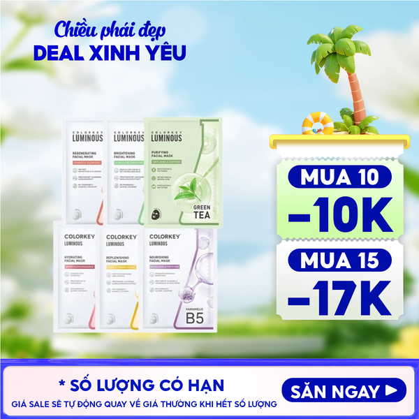  Mặt Nạ Giấy Colorkey Dưỡng Ẩm, Làm Dịu Da, Hỗ Trợ Dưỡng Sáng Facial Mask 