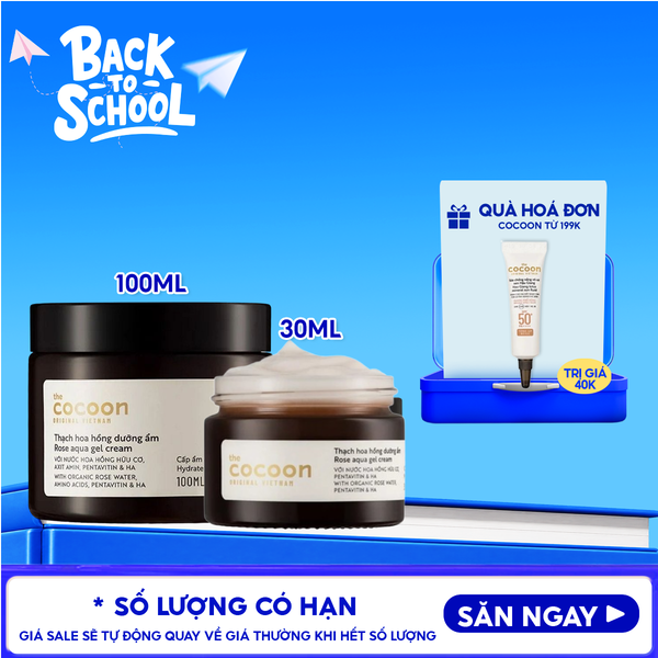  Kem Dưỡng Ẩm Dạng Thạch Cocoon Từ Hoa Hồng Tươi Giúp Nuôi Dưỡng & Khóa Ẩm Rose Aqua Gel Cream 