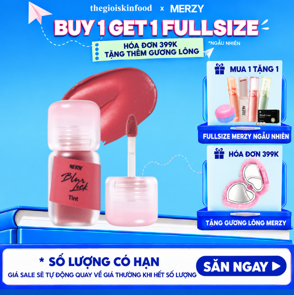  Son Kem Lì Merzy Khóa Môi Mịn Lì Tự Nhiên Blur Lock Tint 4g 