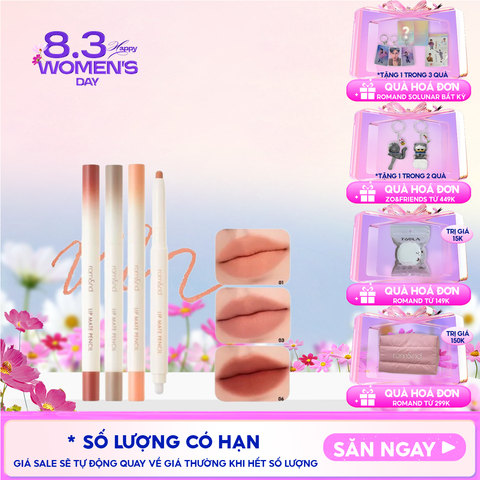 Chì Kẻ Viền Môi Romand Nhung Lì, Lâu Trôi, Thiết Kế 2 Đầu Lip Mate Pencil 0.5g