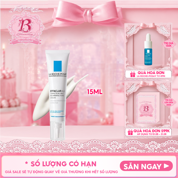  Kem Giảm Mụn La Roche-Posay Dành Cho Mụn Sưng Đỏ Effaclar A.I 15ml 
