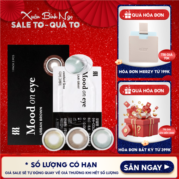  Kính Áp Tròng Merzy Lens Mắt Màu Tự Nhiên, Cao Cấp Hàn Quốc Mood On Eye Contact Lens 