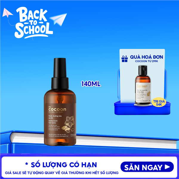 Nước Dưỡng Tóc Cocoon Dầu Sa-chi Cấp Ẩm, Phục Hồi Hư Tổn, Bảo Vệ Lớp Sừng Của Tóc Hair Tonic 140ml 
