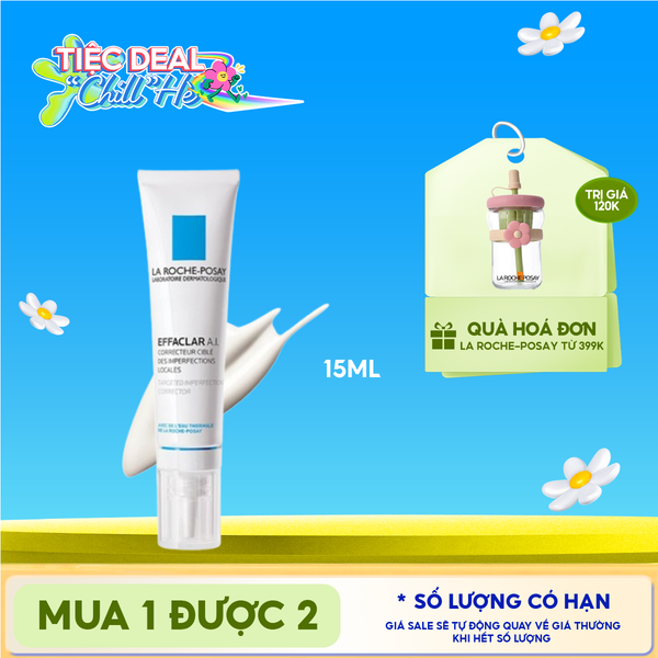  Kem Giảm Mụn La Roche-Posay Dành Cho Mụn Sưng Đỏ Effaclar A.I 15ml 