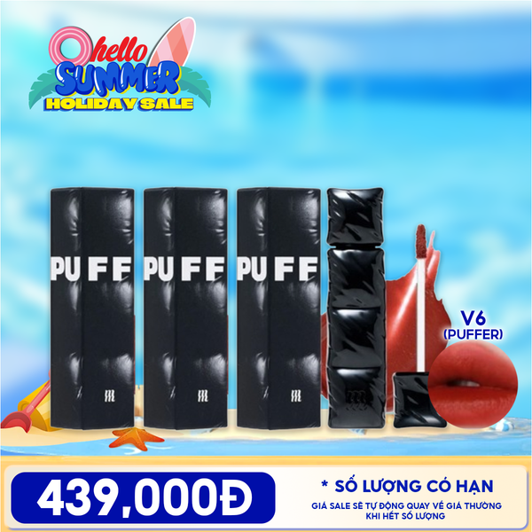  [PACK TIẾT KIỆM 53%] 3 Son Phao Kem Lì Merzy Bền Màu, Lâu Trôi Puffer Velvet Tint 3.7g #V6 Firenze Negroni 