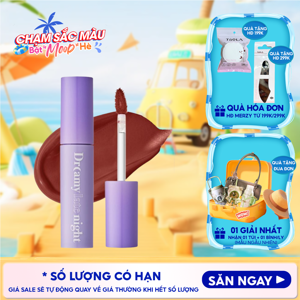 [Màu 13-17] Son Kem Lì, Mịn Mượt Nhẹ Môi Merzy Dreamy Late Night Mellow Tint 4g