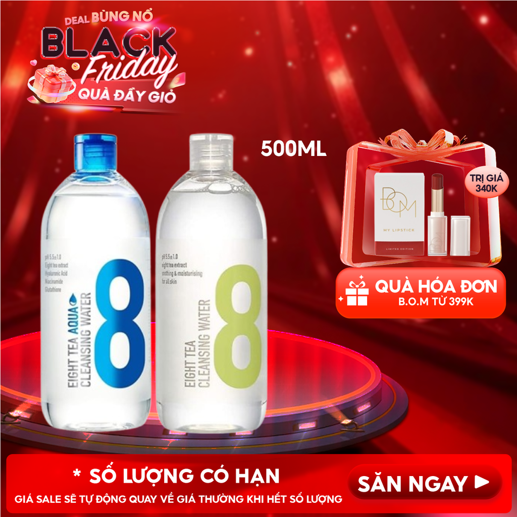 Nước Tẩy Trang B.O.M Chiết Xuất 8 Loại Trà Eight Tea Cleansing Water 500ml