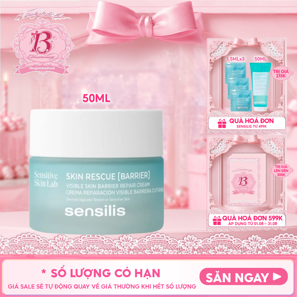  Kem Dưỡng Sensilis Làm Dịu, Hỗ Trợ Phục Hồi Da Skin Rescue [Barrier] 50ml 