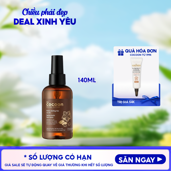  Nước Dưỡng Tóc Cocoon Dầu Sa-chi Cấp Ẩm, Phục Hồi Hư Tổn, Bảo Vệ Lớp Sừng Của Tóc Hair Tonic 140ml 