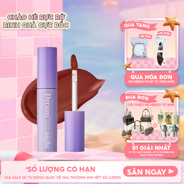  [Màu 13-17] Son Kem Lì, Mịn Mượt Nhẹ Môi Merzy Dreamy Late Night Mellow Tint 4g 