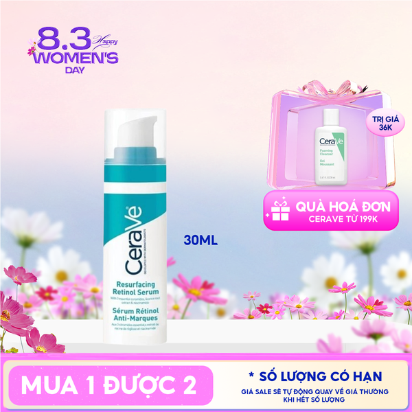  Serum Cerave Giúp Hỗ Trợ Mờ Thâm Mụn Resurfacing Retinol Serum 30ml 