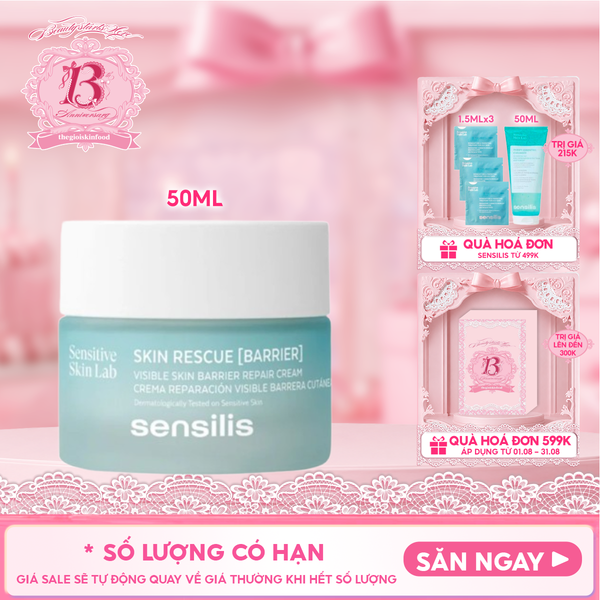  Kem Dưỡng Sensilis Làm Dịu, Hỗ Trợ Phục Hồi Da Skin Rescue [Barrier] 50ml 