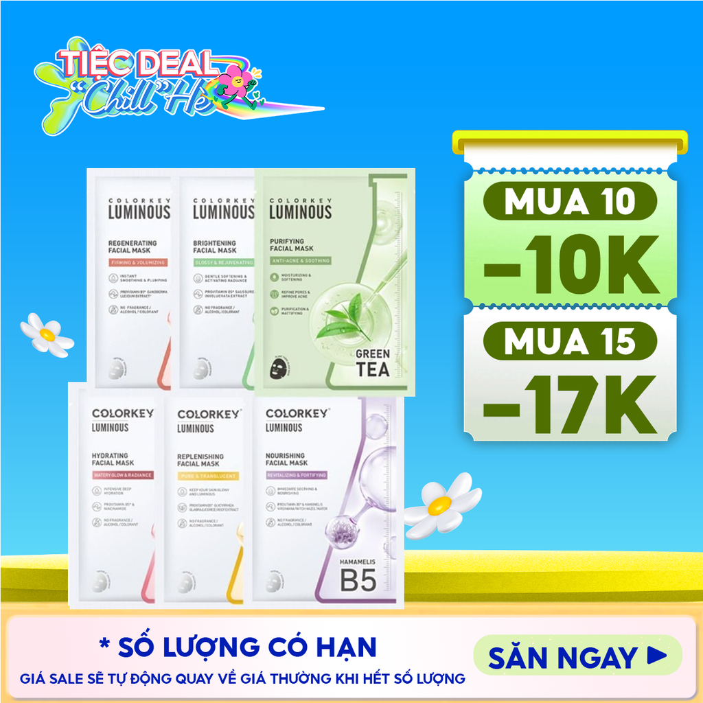 Mặt Nạ Giấy Colorkey Dưỡng Ẩm, Làm Dịu Da, Hỗ Trợ Dưỡng Sáng Facial Mask