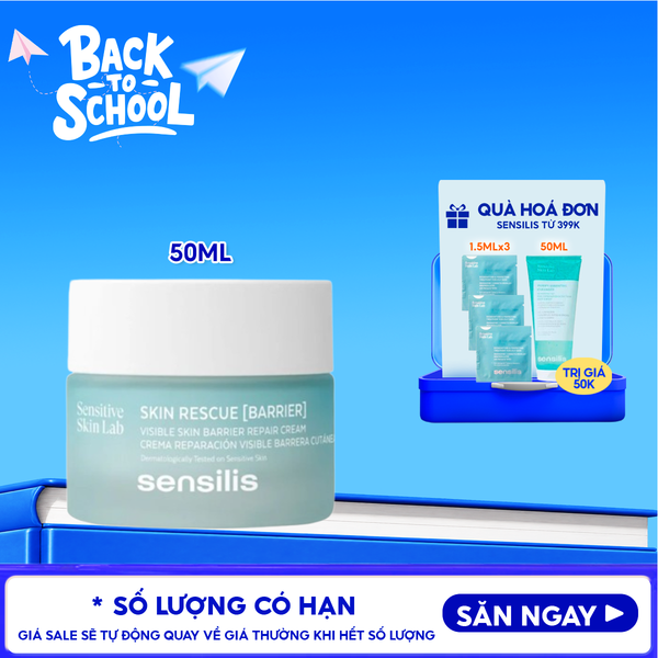  Kem Dưỡng Sensilis Làm Dịu, Hỗ Trợ Phục Hồi Da Skin Rescue [Barrier] 50ml 