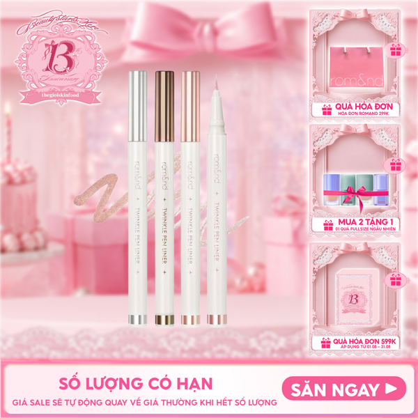  Bút Nhũ Mắt Romand Dạng Gel, Kẻ Bọng Mắt Ánh Nhũ Lấp Lánh, Lâu Trôi Twinkle Pen Liner 0.5g 
