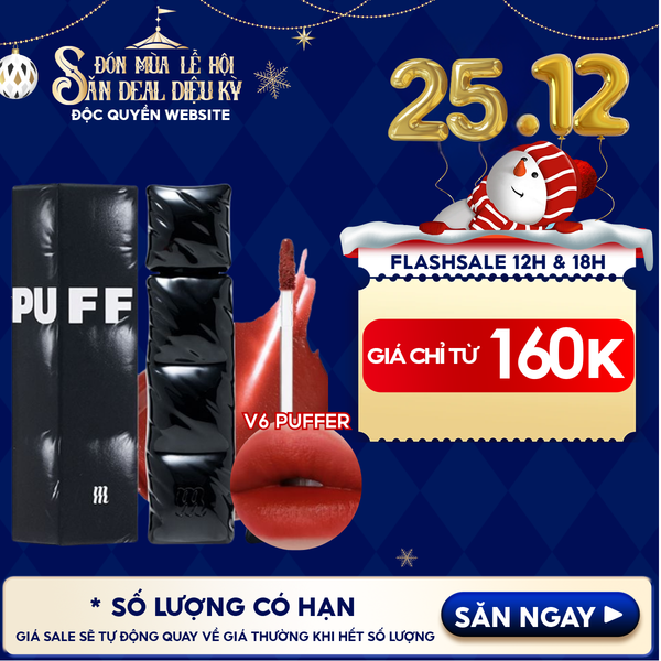  [NEW][V6 PUFFER] Son Kem Lì Merzy Bền Màu, Lâu Trôi The First Velvet Tint 