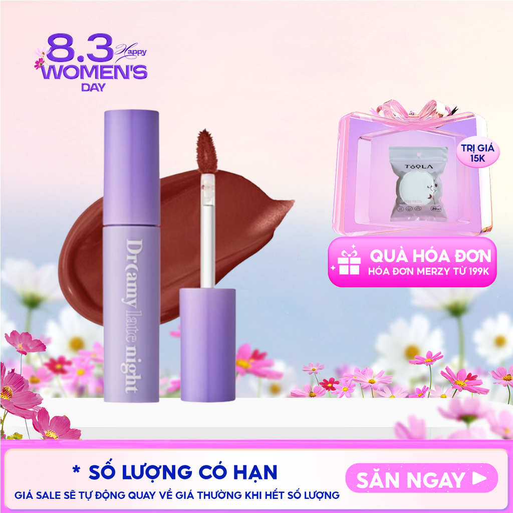 [Màu 13-17] Son Kem Lì, Mịn Mượt Nhẹ Môi Merzy Dreamy Late Night Mellow Tint 4g