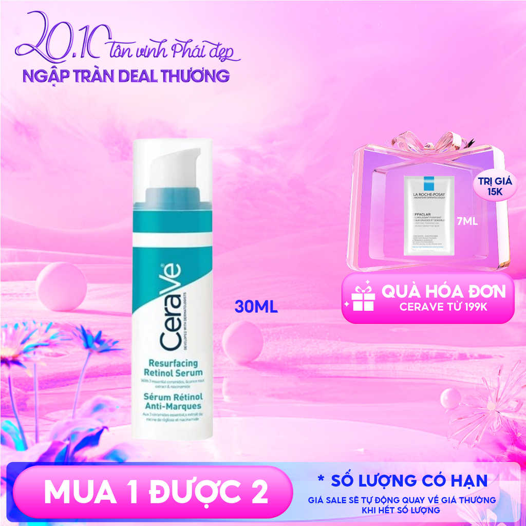 Serum Cerave Giúp Hỗ Trợ Mờ Thâm Mụn Resurfacing Retinol Serum 30ml