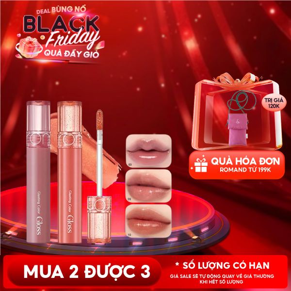  [GIÁ HỦY DIỆT][Màu 01-10][COLOR GLOSS] Son Bóng Romand Cho Môi Căng Mọng, Mềm Mịn Glasting Color Gloss 4g 