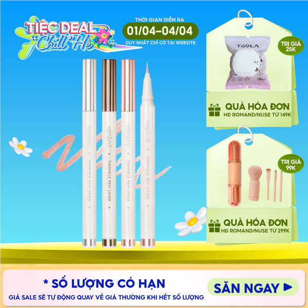  Bút Nhũ Mắt Romand Dạng Gel, Kẻ Bọng Mắt Ánh Nhũ Lấp Lánh, Lâu Trôi Twinkle Pen Liner 0.5g 