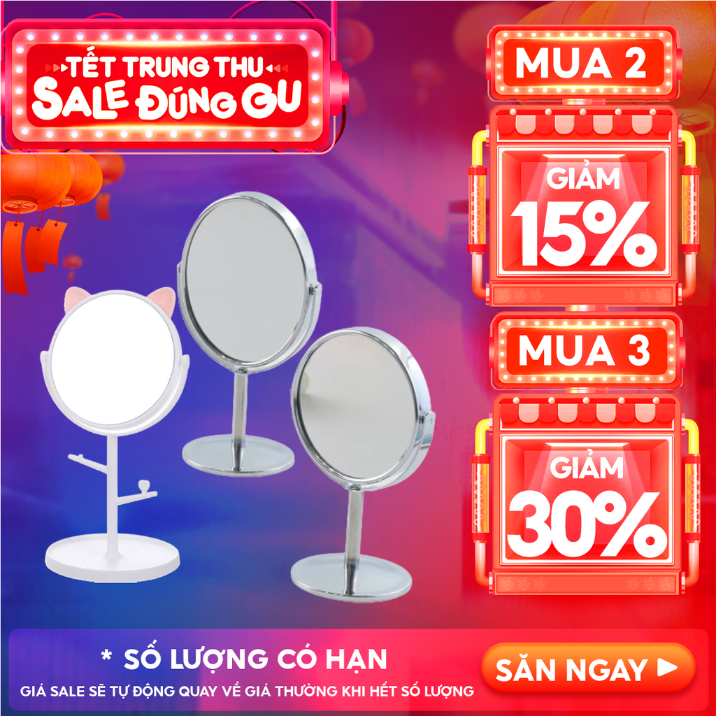 [NHẬP KHẨU] Gương Trang Điểm Để Bàn Xoay 360 TOOLA