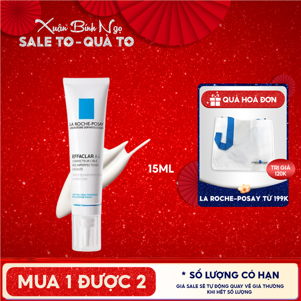  Kem Giảm Mụn La Roche-Posay Dành Cho Mụn Sưng Đỏ Effaclar A.I 15ml 