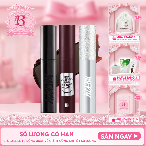  [Merzy Glam M13 Vỏ Bạc] Son Kem Merzy Siêu Lì, Mịn Môi Noir In The Mellow Tint 