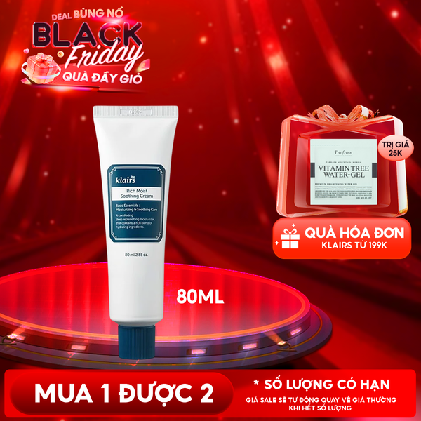  Kem Dưỡng Ẩm Chuyên Sâu Klairs Rich Moist Soothing Cream 80ml 