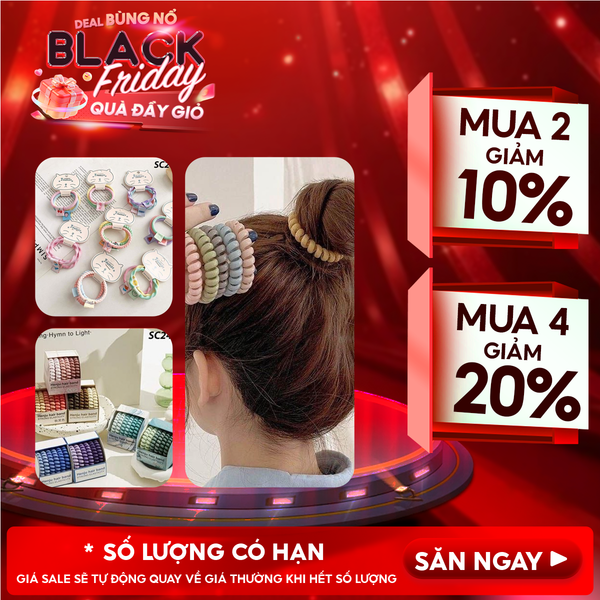  [NHẬP KHẨU] Dây Buộc Tóc TOOLA Cao Su Co Giãn Thiết Kế Đơn Giản Phong Cách Hàn Quốc Hair Bands Scrunchies 