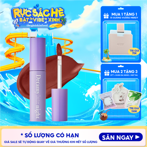 [Màu 13-17] Son Kem Lì, Mịn Mượt Nhẹ Môi Merzy Dreamy Late Night Mellow Tint 4g