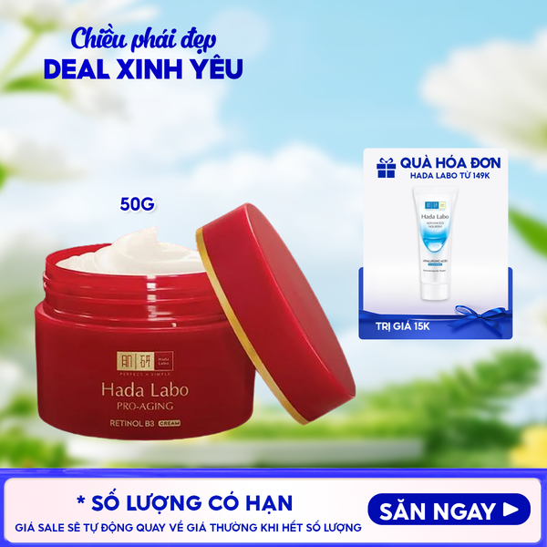  Kem Dưỡng Hada Labo Cải Thiện Da Lão Hóa Pro - Aging Retinol B3 Cream 50g 