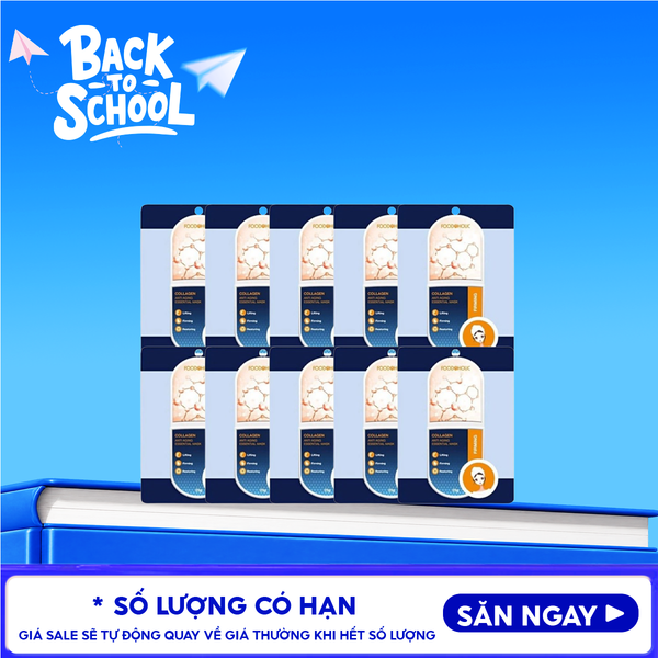  Combo 10 Miếng Măt Nạ Giấy Foodaholic Dưỡng Ẩm, Hỗ Trợ Dưỡng Trắng Da Hàn Quốc Essential Mask (Vitamin A, B, C, D, E, K, Ngọc Trai, Tổ Yến) 23g 