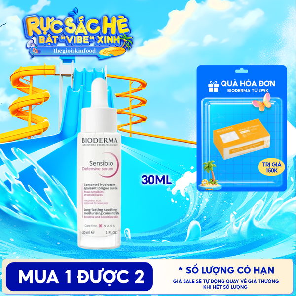  Serum Bioderma Dưỡng Ẩm, Làm Dịu Cho Da Nhạy Cảm Sensibio Defensive Serum 30ml 