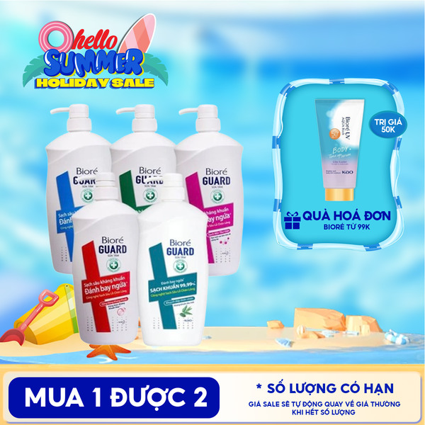  Sữa Tắm Sạch Sâu Kháng Khuẩn Bioré Guard 