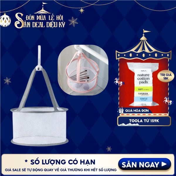  [NHẬP KHẨU] Túi Lưới Phơi Dụng Cụ Trang Điểm TOOLA Tiện Lợi Makeup Tool Drying Bag (Màu Ngẫu Nhiên) 